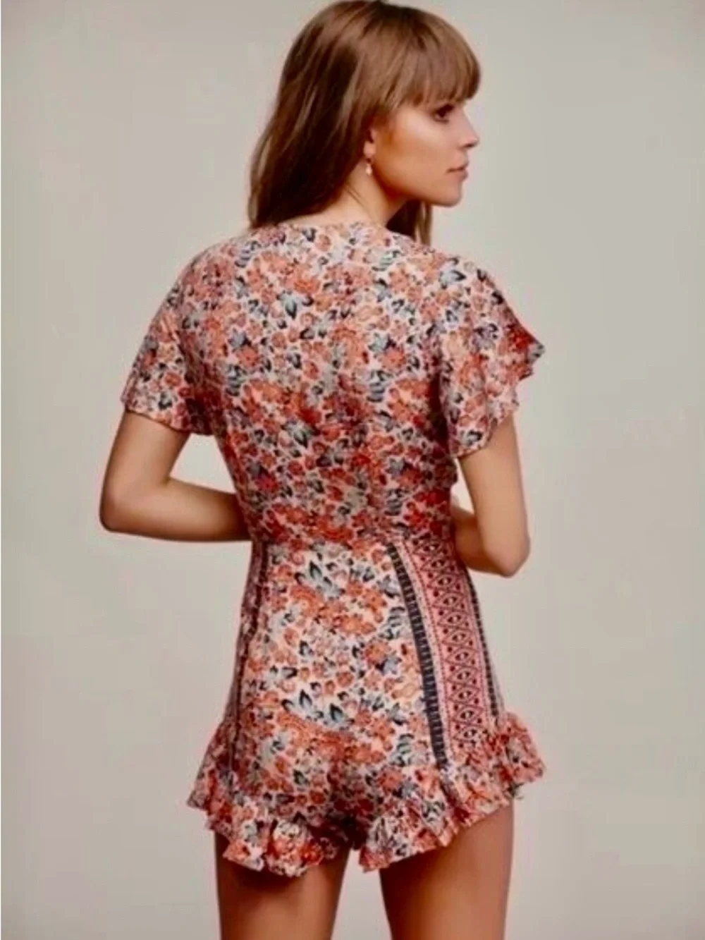 Free People Surf Date Sexy Floral Romper Festival One Piece Size Small - Picture 2 of 15